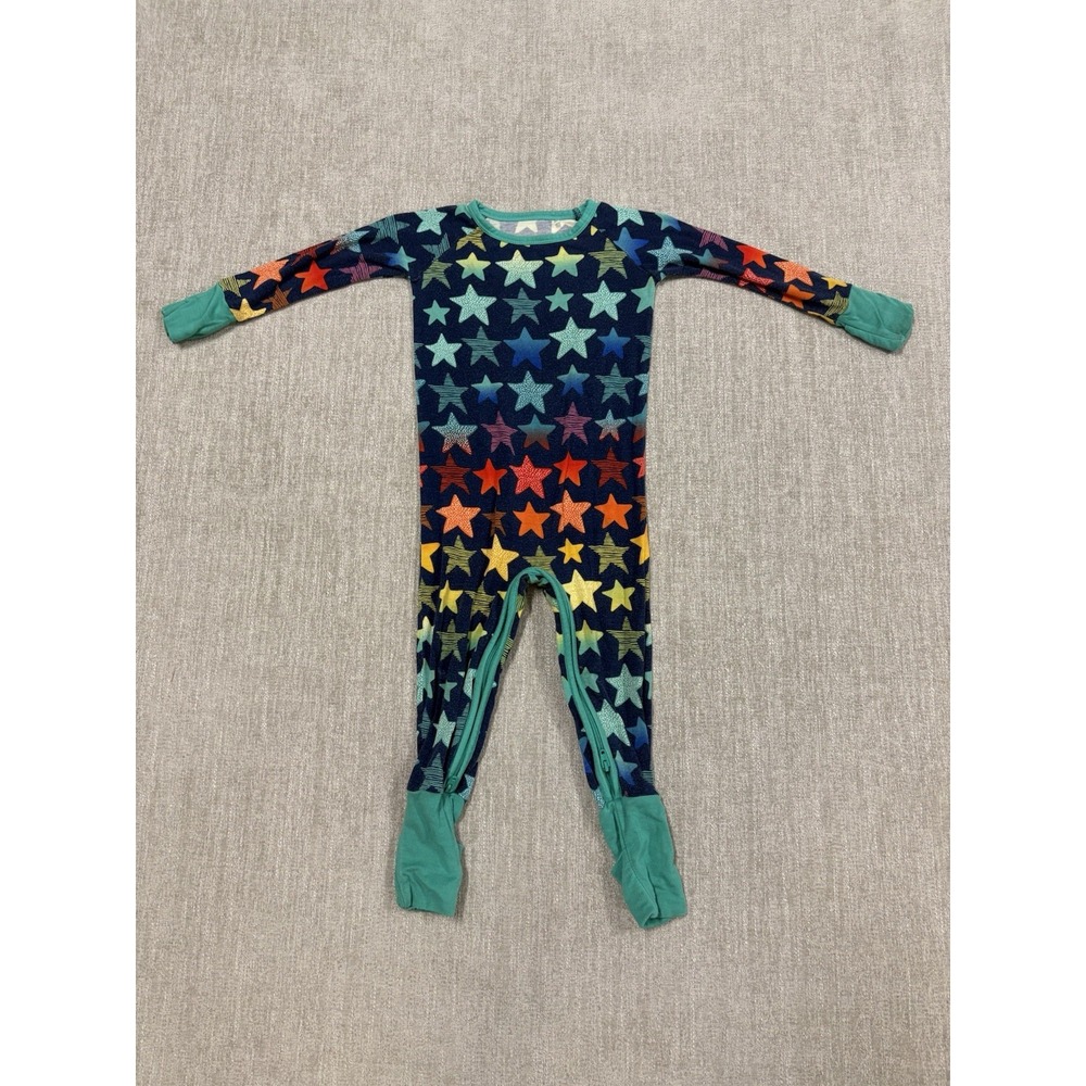 Little Sleepies Shades Of Stars Crescent Zippy Bamboo Pajama Size 6-12 Months
